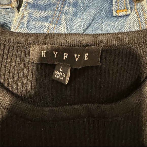 HYFVE Black Top with Feather Cuffs - Picture 5 of 5